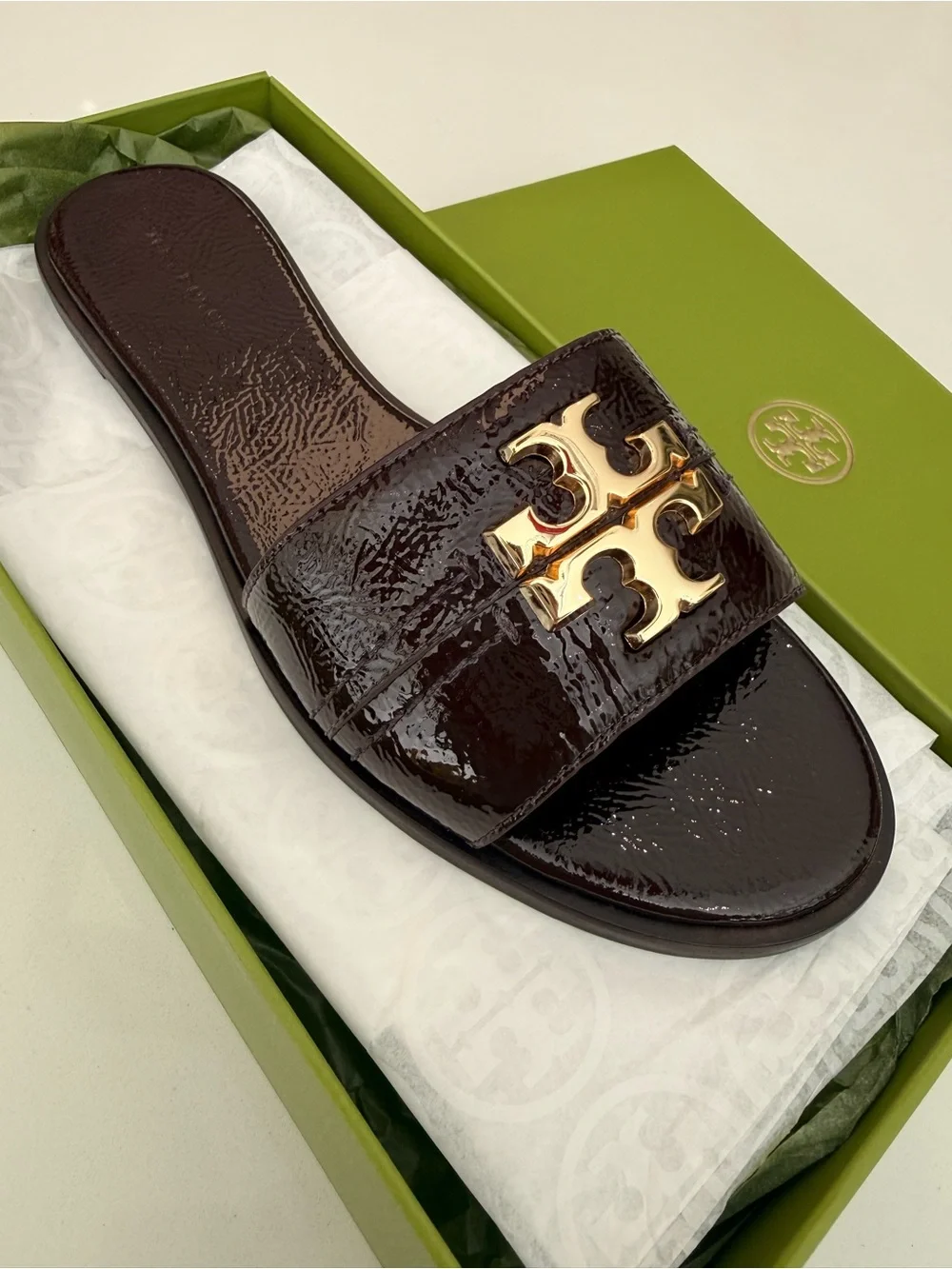Tory‎ Burch Everly Slide Sandals, Agnello Size 7.5 LAST PAIR